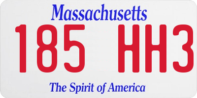 MA license plate 185HH3