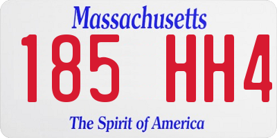 MA license plate 185HH4