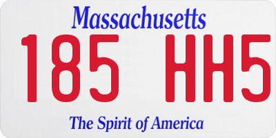 MA license plate 185HH5
