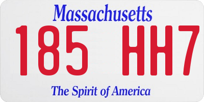 MA license plate 185HH7