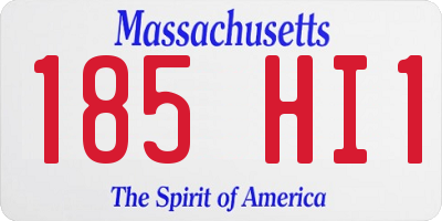 MA license plate 185HI1