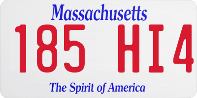 MA license plate 185HI4