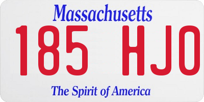 MA license plate 185HJ0