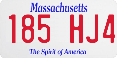 MA license plate 185HJ4