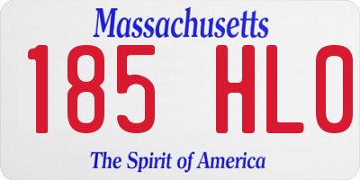 MA license plate 185HL0