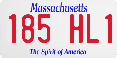 MA license plate 185HL1