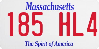 MA license plate 185HL4