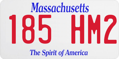MA license plate 185HM2