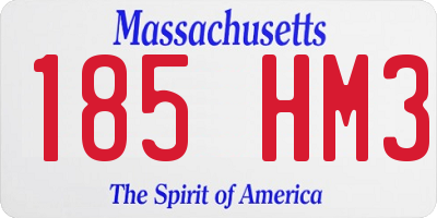 MA license plate 185HM3