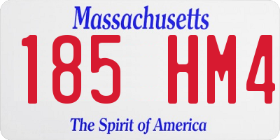 MA license plate 185HM4