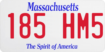 MA license plate 185HM5