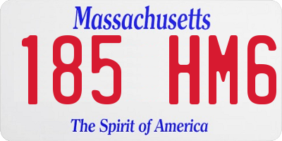 MA license plate 185HM6