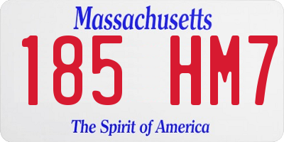 MA license plate 185HM7