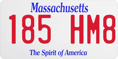 MA license plate 185HM8