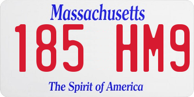 MA license plate 185HM9