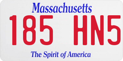 MA license plate 185HN5