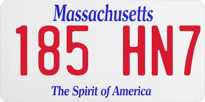 MA license plate 185HN7