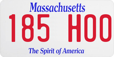 MA license plate 185HO0