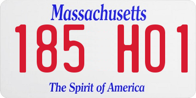 MA license plate 185HO1