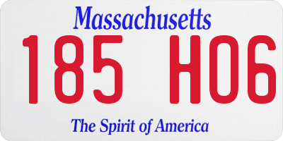 MA license plate 185HO6