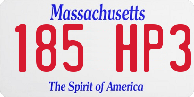 MA license plate 185HP3