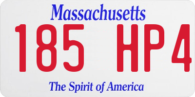 MA license plate 185HP4
