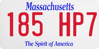 MA license plate 185HP7