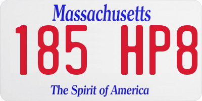 MA license plate 185HP8
