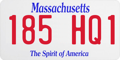 MA license plate 185HQ1