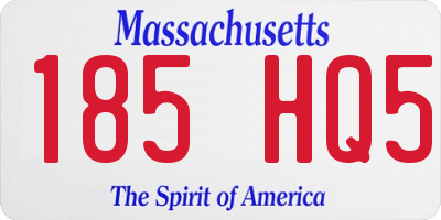 MA license plate 185HQ5