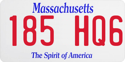 MA license plate 185HQ6