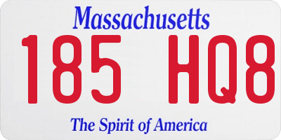 MA license plate 185HQ8