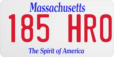 MA license plate 185HR0