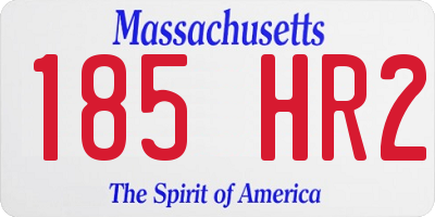 MA license plate 185HR2