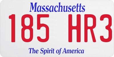 MA license plate 185HR3