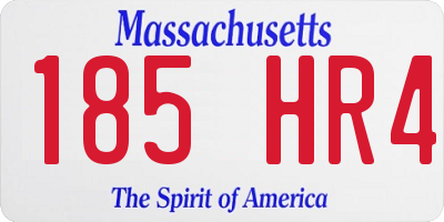 MA license plate 185HR4