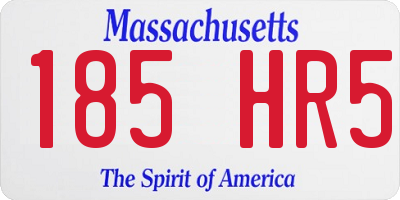 MA license plate 185HR5