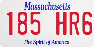 MA license plate 185HR6