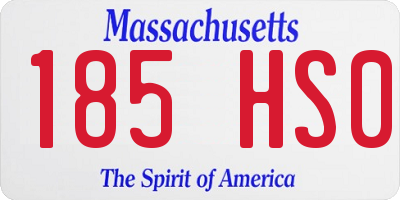 MA license plate 185HS0