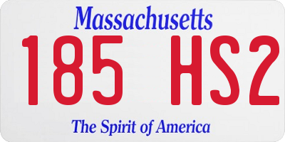 MA license plate 185HS2
