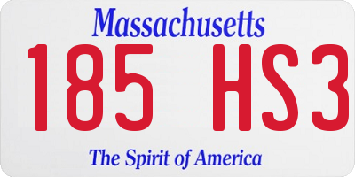 MA license plate 185HS3