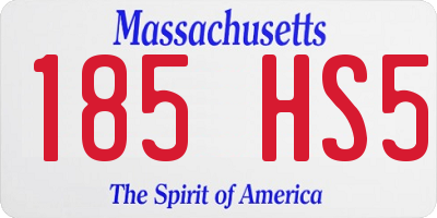 MA license plate 185HS5