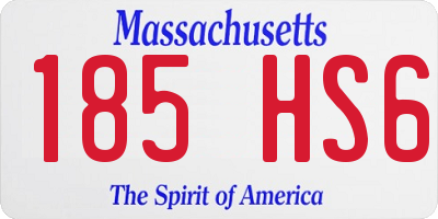 MA license plate 185HS6