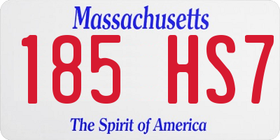 MA license plate 185HS7