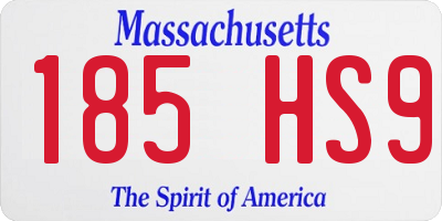 MA license plate 185HS9