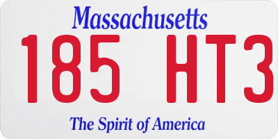 MA license plate 185HT3