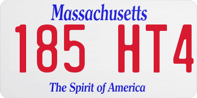 MA license plate 185HT4
