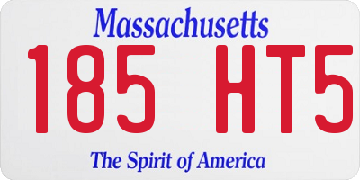 MA license plate 185HT5