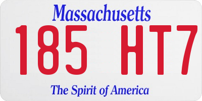 MA license plate 185HT7