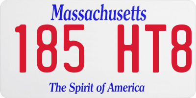MA license plate 185HT8